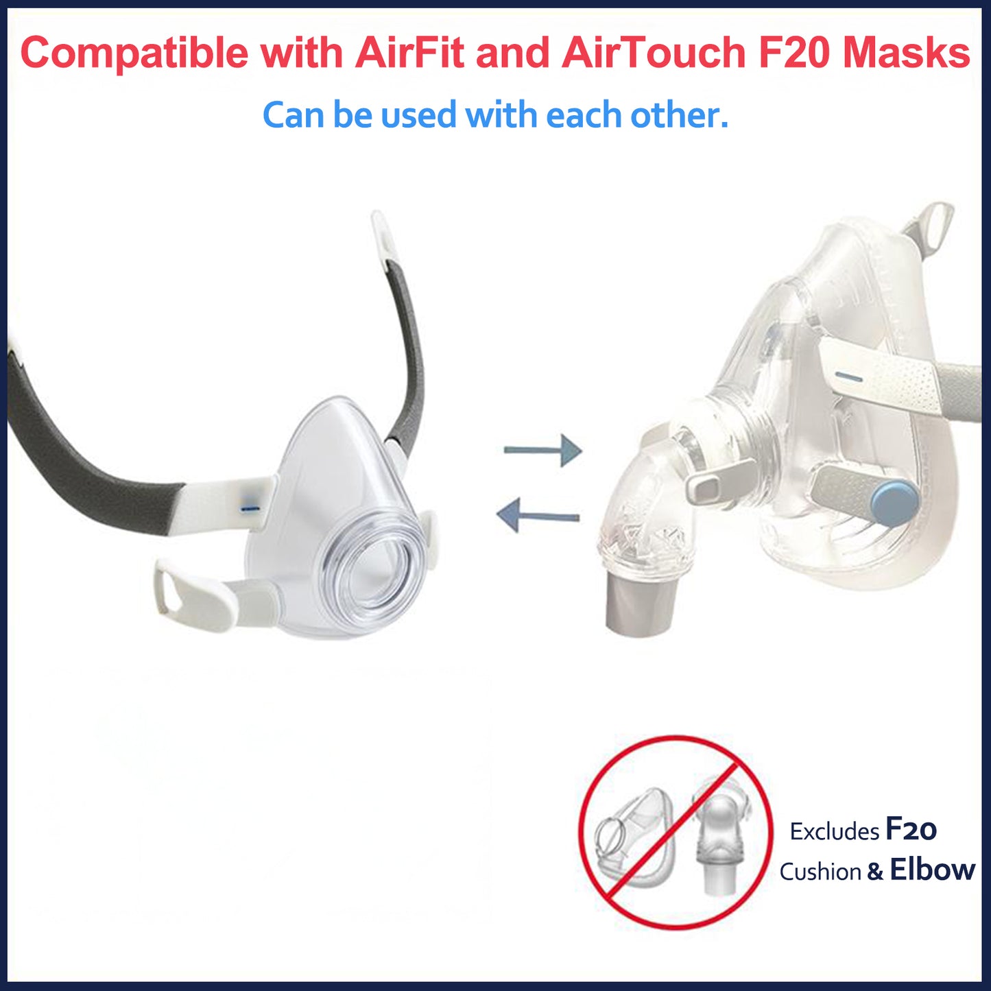 Replacement frame for ResMed AirFit F20 full face mask component