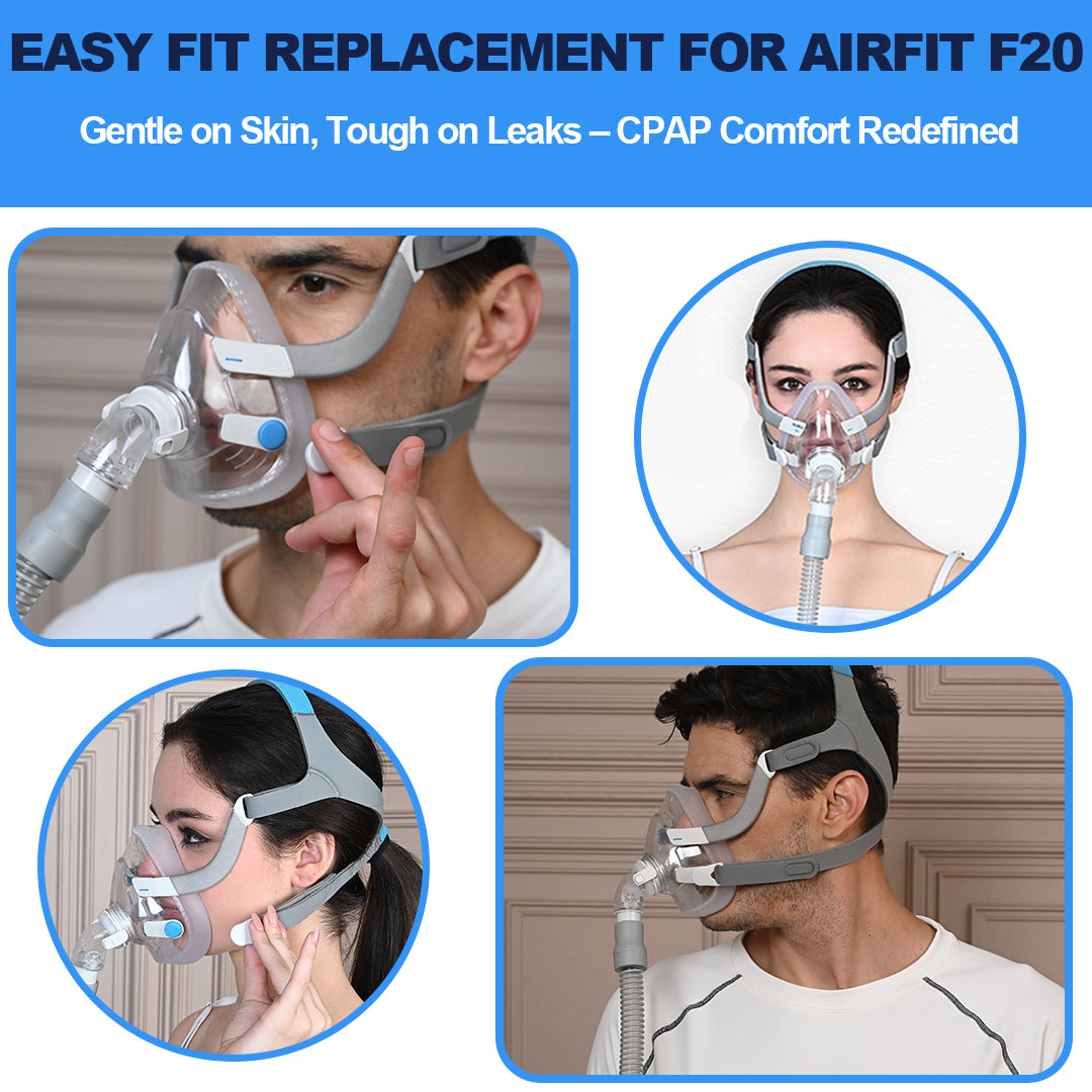 CPAP mask replacement kit compatible with AirFit F20 no headgear