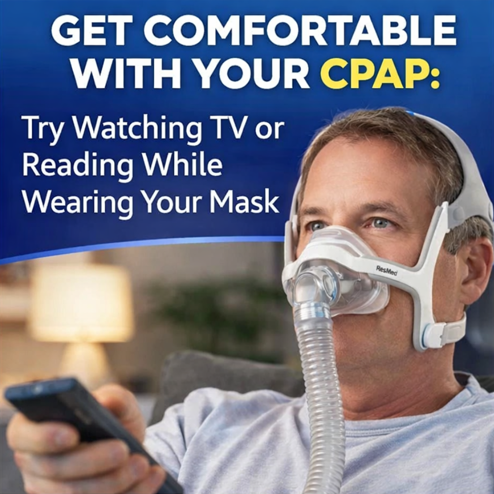 Get Comfortable with Your CPAP: Try Watching TV or Reading While Wearing Your Mask