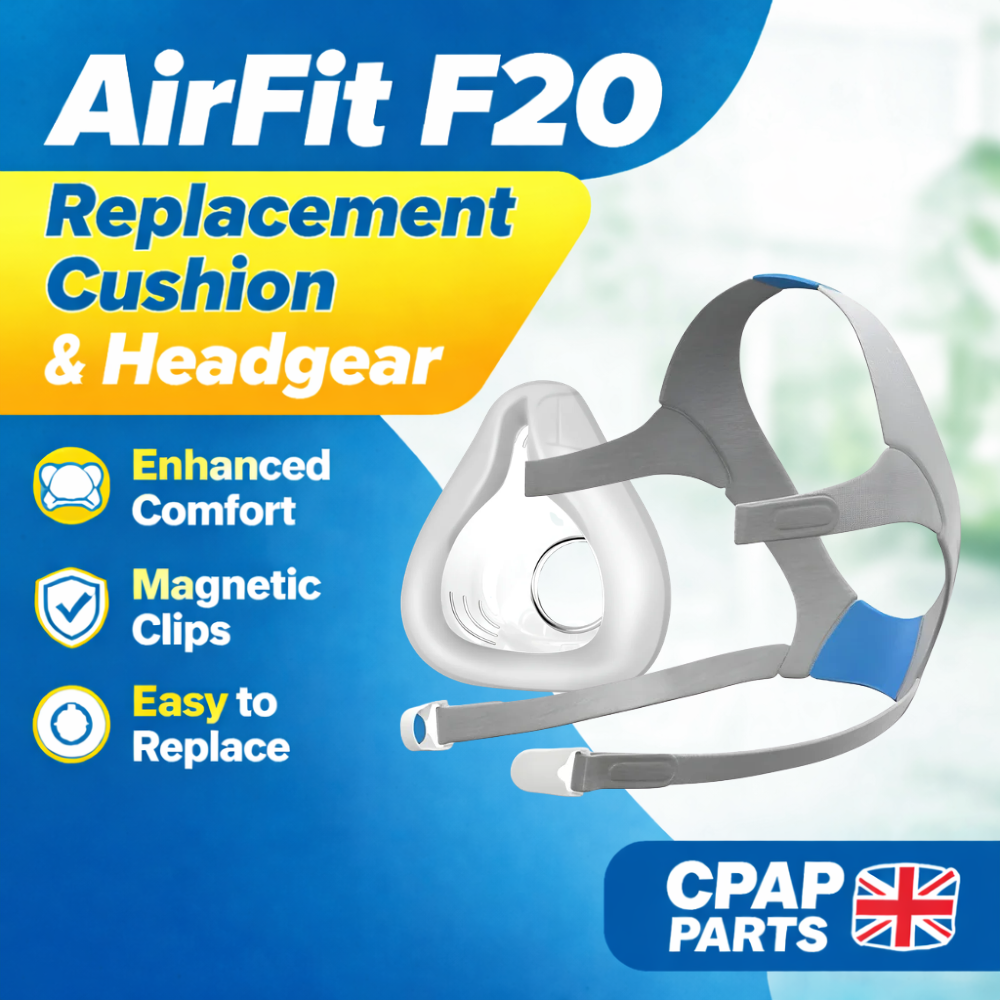 AirFit F20 Replacement Cushion &amp; Headgear Strap Set – With Magnetic Clips
