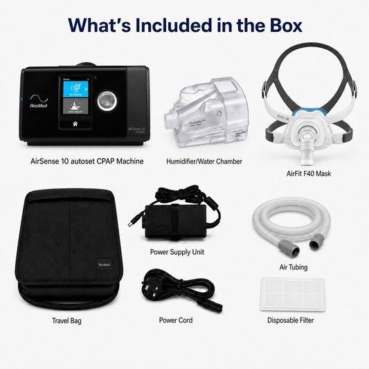 ResMed AirSense 11 AutoSet with AirFit F40 Mask, Humidifier & Heated Tube