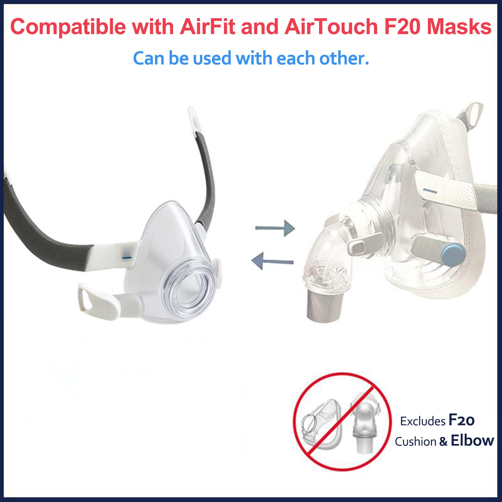 Replacement frame for ResMed AirFit F20 full face mask component