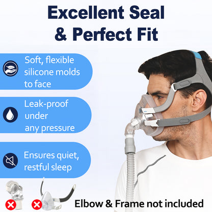 AirFit F20 silicone cushion and headgear set with magnetic clips