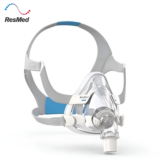 ResMed AirFit F20 Full Face CPAP Mask comfortable, quiet sleep therapy with a secure, leak-free fit.