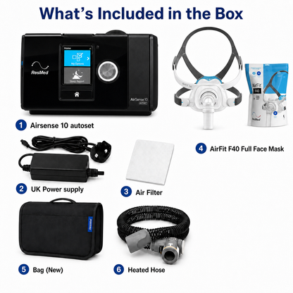ResMed AirSense 10 Auto CPAP Machine with AirFit F40 Full Face Mask
