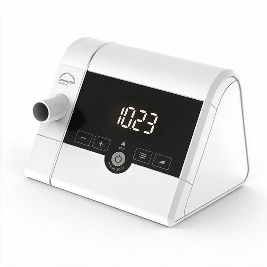 A white and black digital water fountain machine with a curved top, featuring a black display screen showing '10:23' and several control buttons on the front, set against a plain white background.
