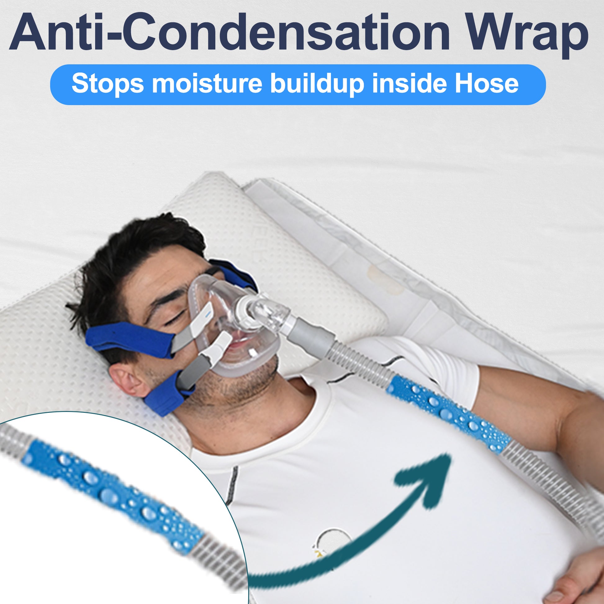 Soft fleece hose cover for CPAP tubing 6ft universal fit