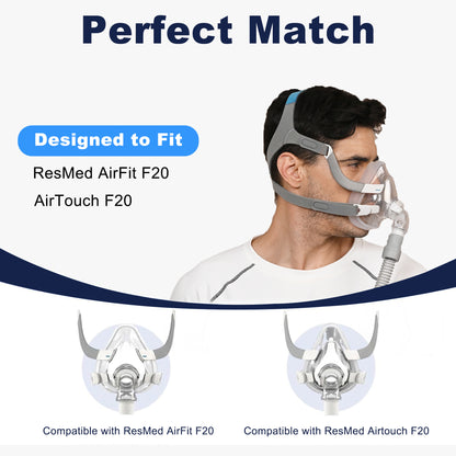 Adjustable headgear for ResMed AirFit F20 CPAP mask replacement