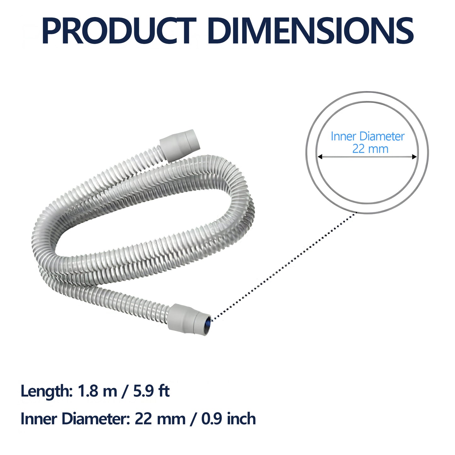 Resmed Slim Air Tube with Standard Airflow Systems – Lightweight Flexible Hose