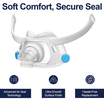 Soft silicone cushion and adjustable headgear for AirFit F40 mask