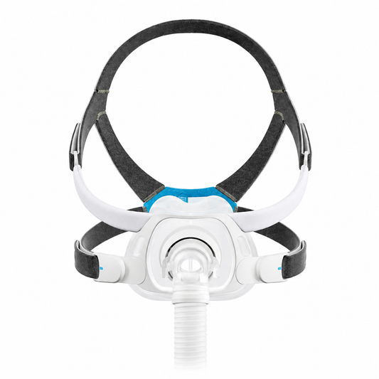 ResMed AirFit F40 Full Face CPAP Mask with silicone cushion, elbow, and adjustable headgear